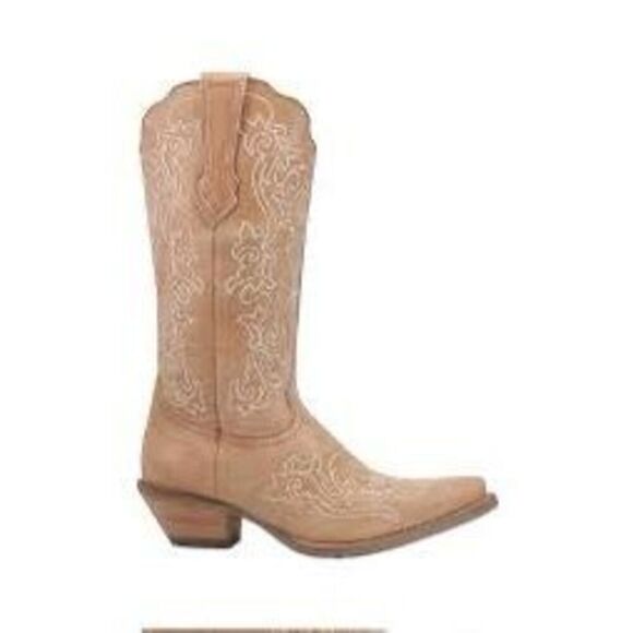 Dingo Women's Camel Leather Flirty N' Fun Embroidered Cowboy Boots Size 9.5 - Picture 1 of 9